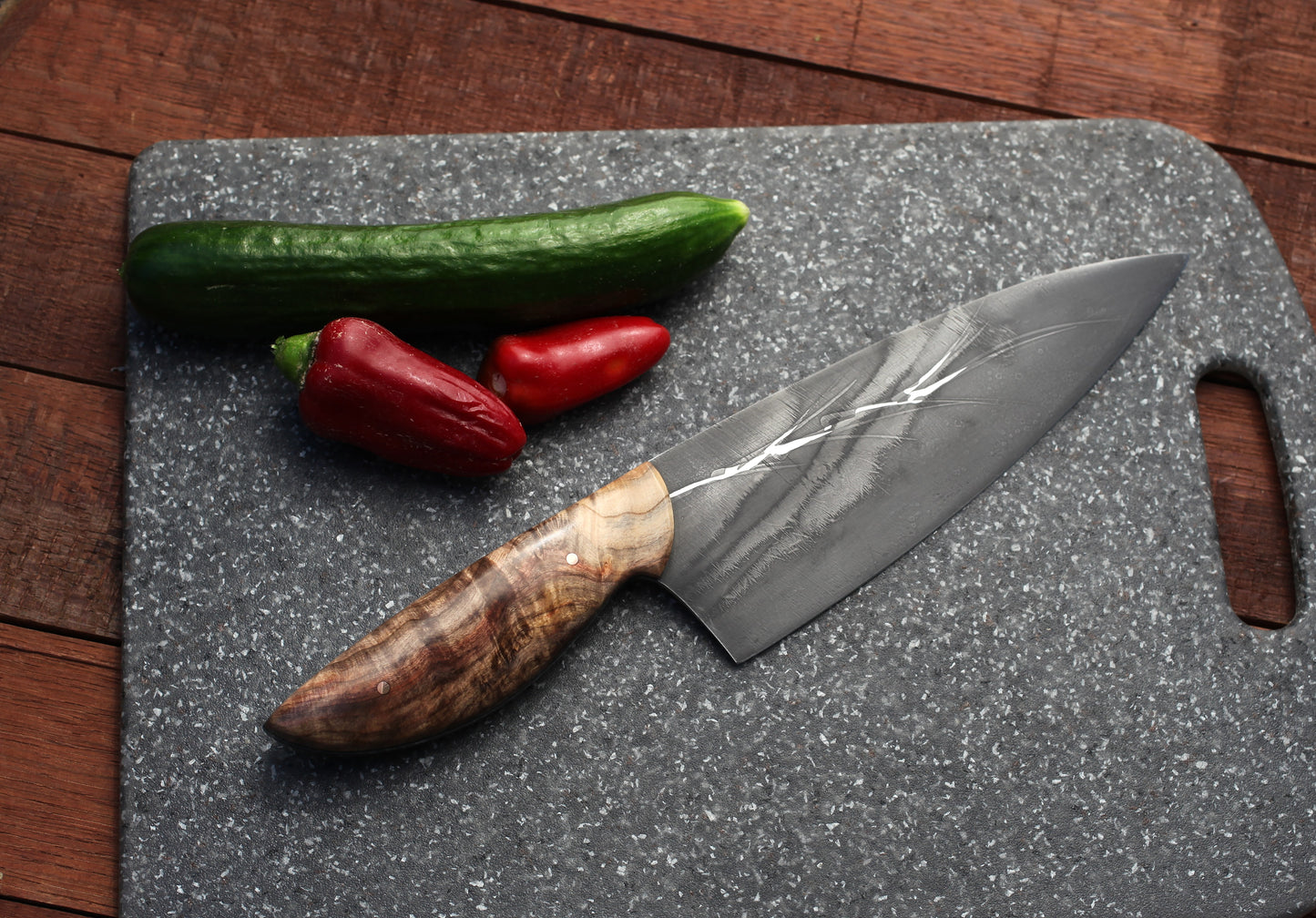 7.5 Custom Chefs knife - fancy box elder