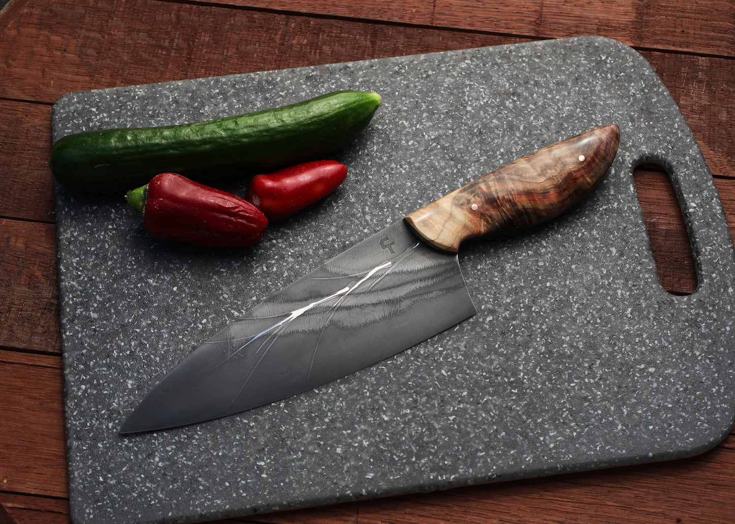 7.5 Custom Chefs knife - fancy box elder