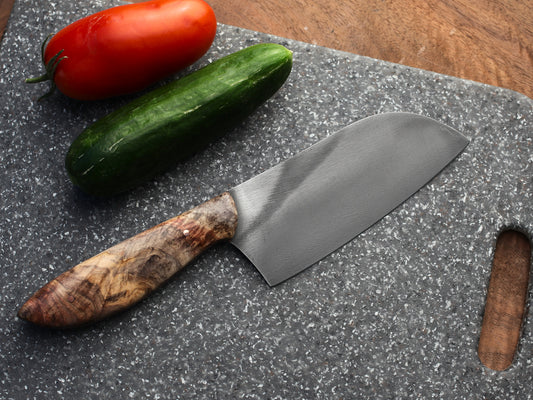 5.75 inch Camp Chef knife, box elder burl