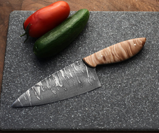6.5 inch Custom Chefs knife, natural figured maple
