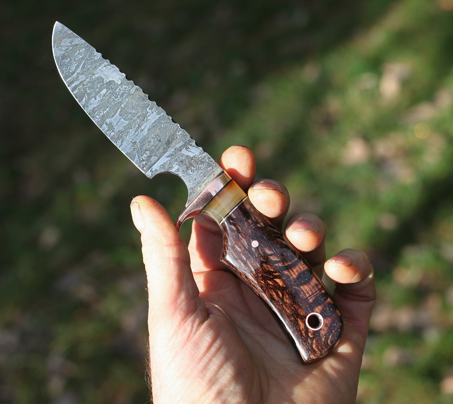 Custom Drop point Hunter, leopard wood