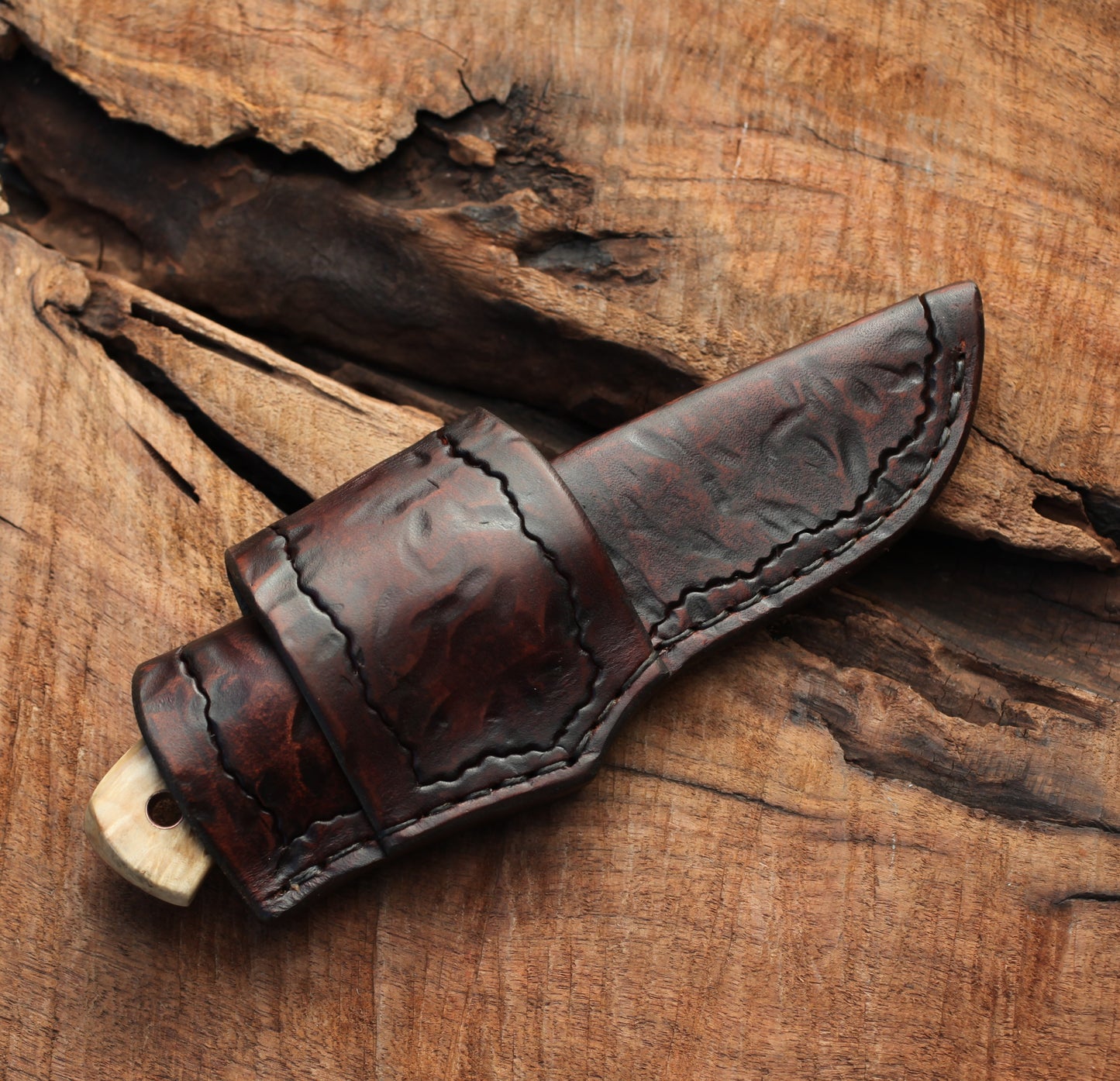 Custom Drop Point, fancy box elder