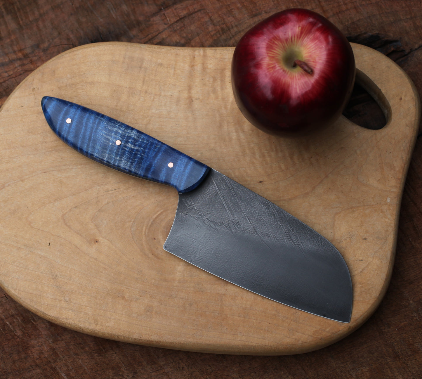 Kitchen utility knife, blue maple