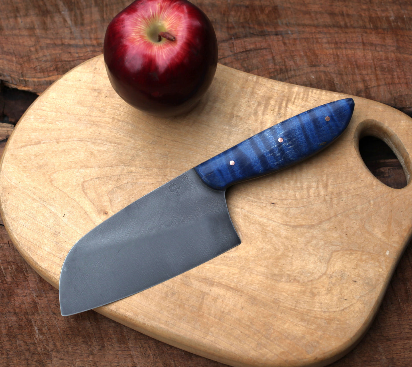 Kitchen utility knife, blue maple