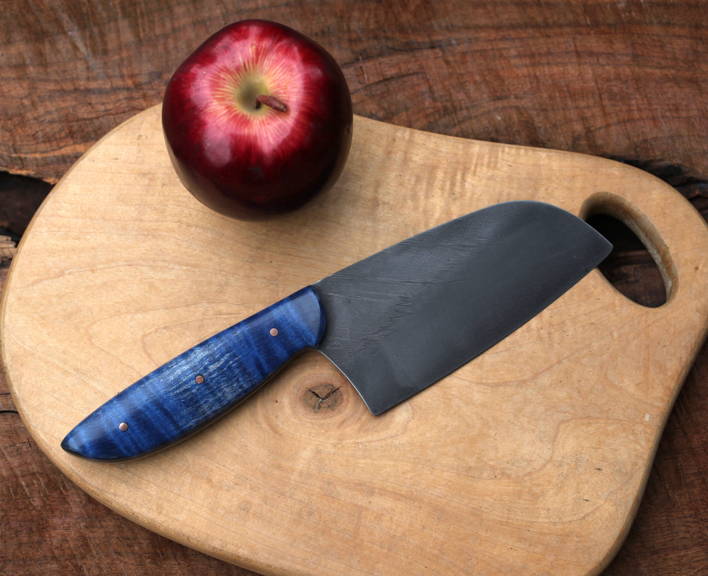 Kitchen utility knife, blue maple