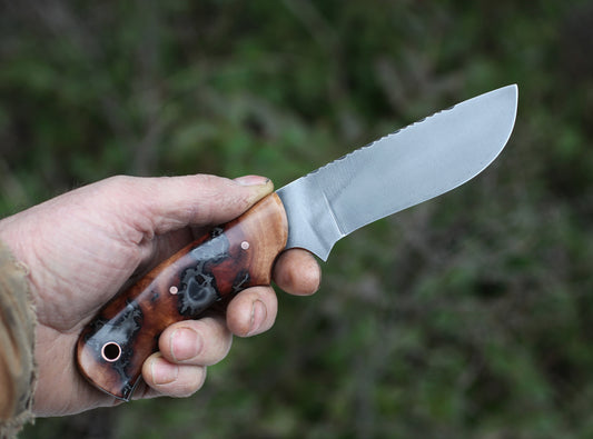 Large Game hunting knife, Mandrone root burl
