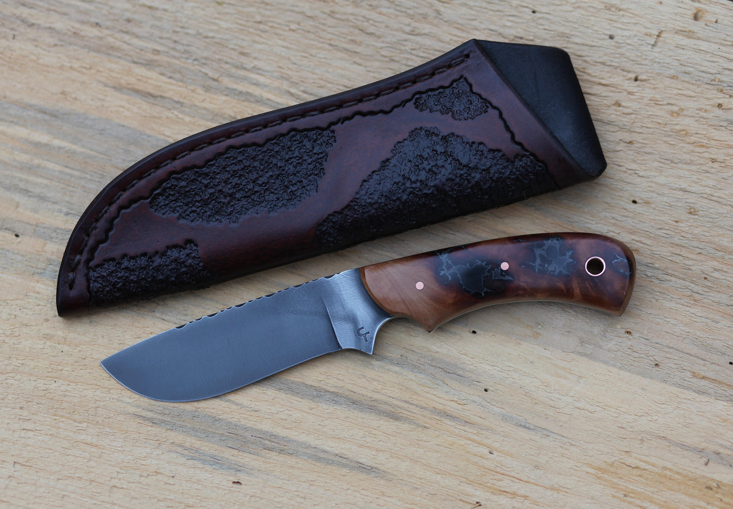 Large Game hunting knife, Mandrone root burl