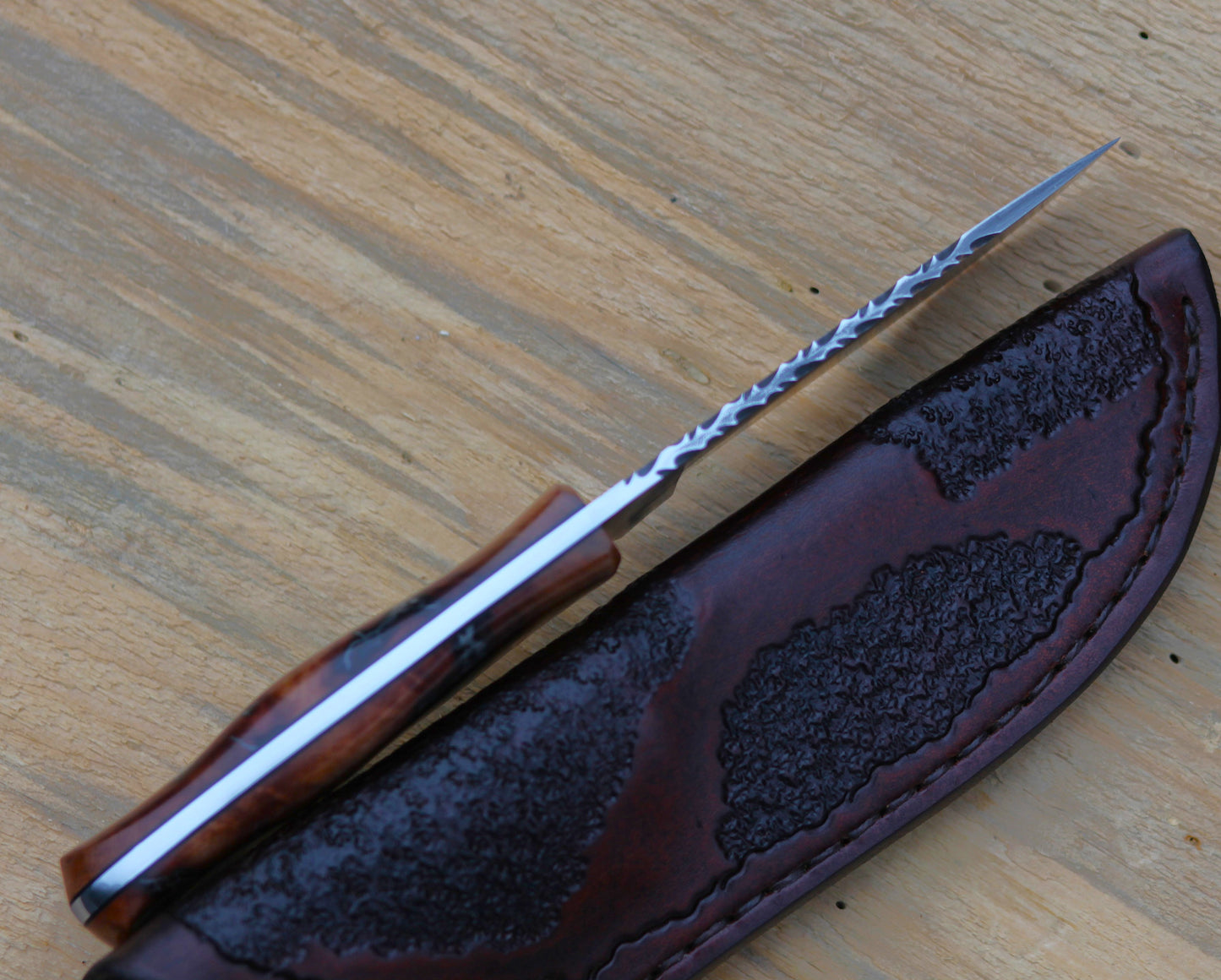 Large Game hunting knife, Mandrone root burl