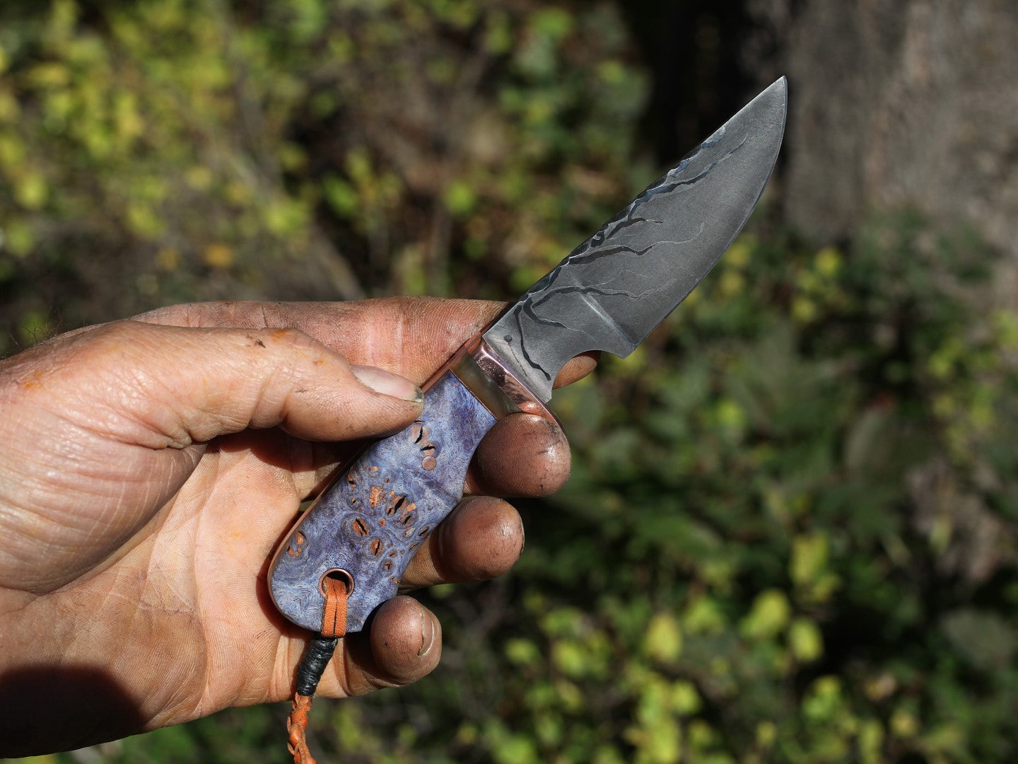 Little Guy in blue maple burl