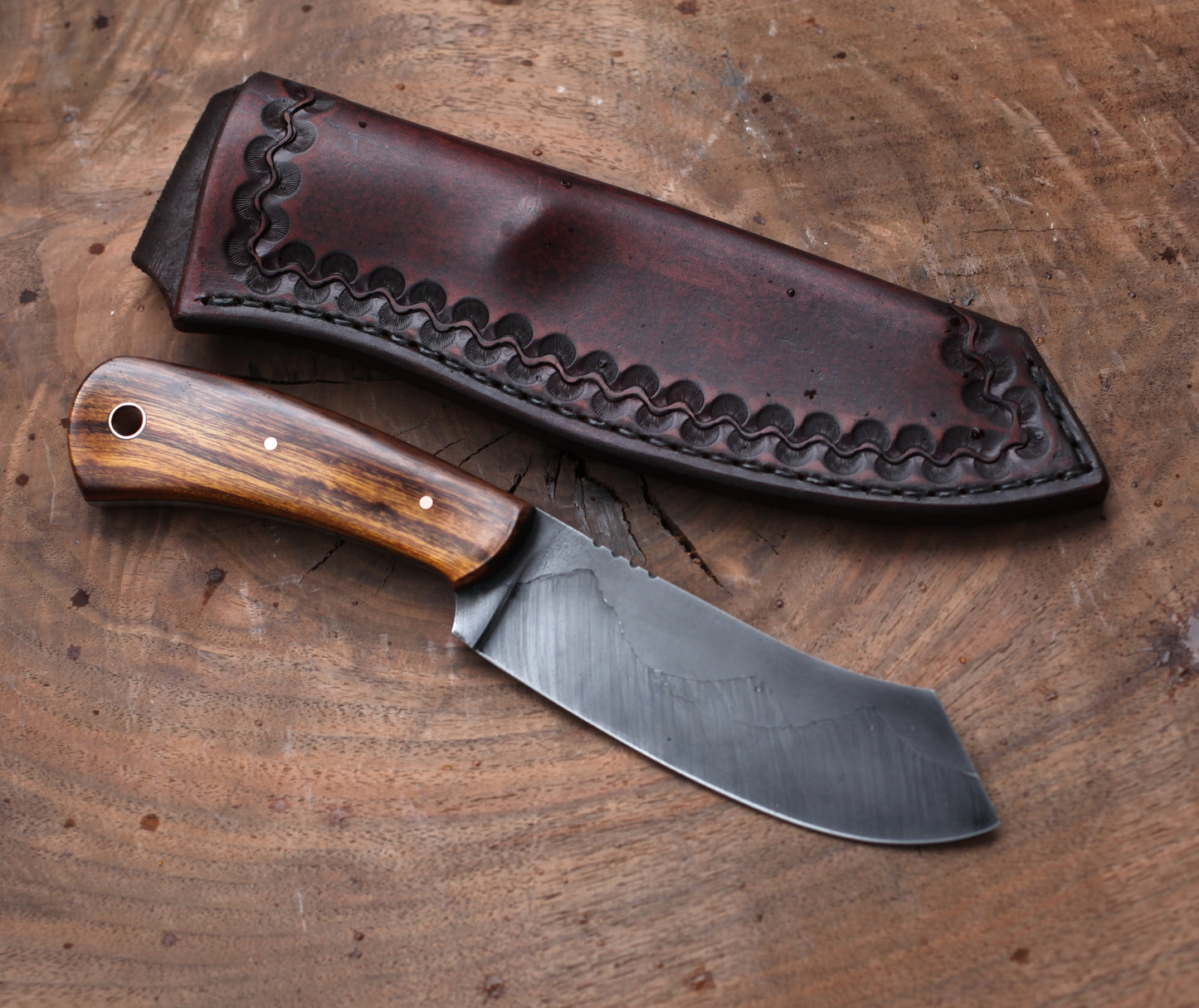 Spay point Camp knife, Arizona ironwood