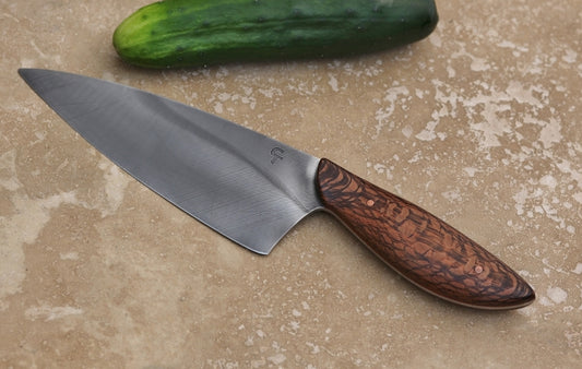 Custom 6 inch chefs knife, lacewood