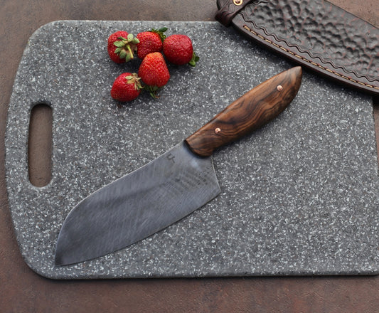 6.5 inch Camp chef in leather, fancy walnut