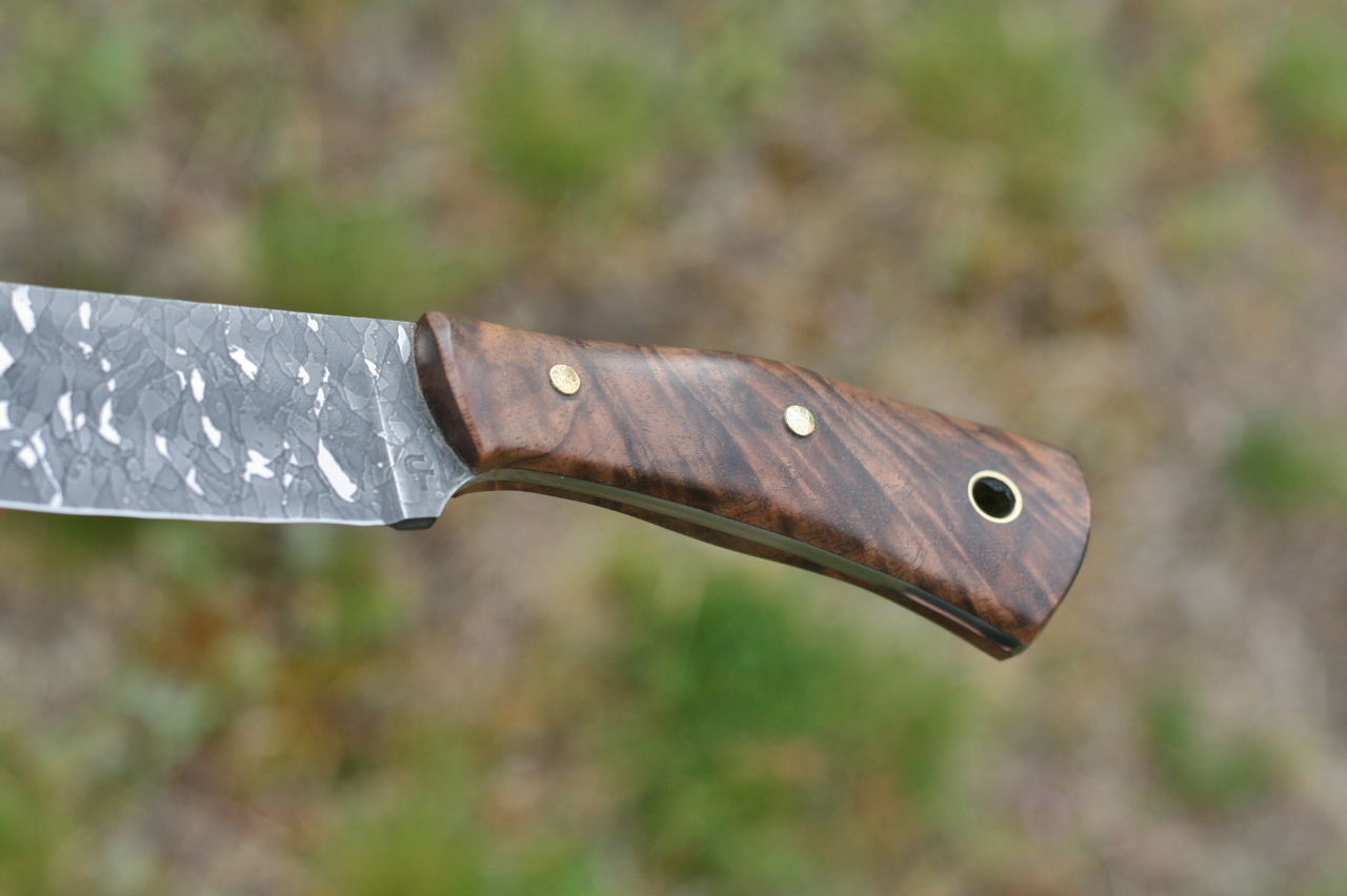 Custom 5 inch utility, spay point, figured walnut