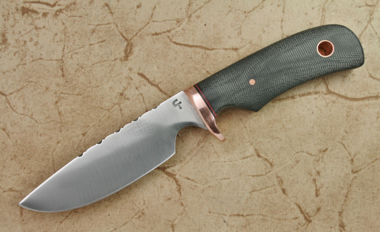 Custom Drop Point Hunter, graphite micarta – C Thomas Knives