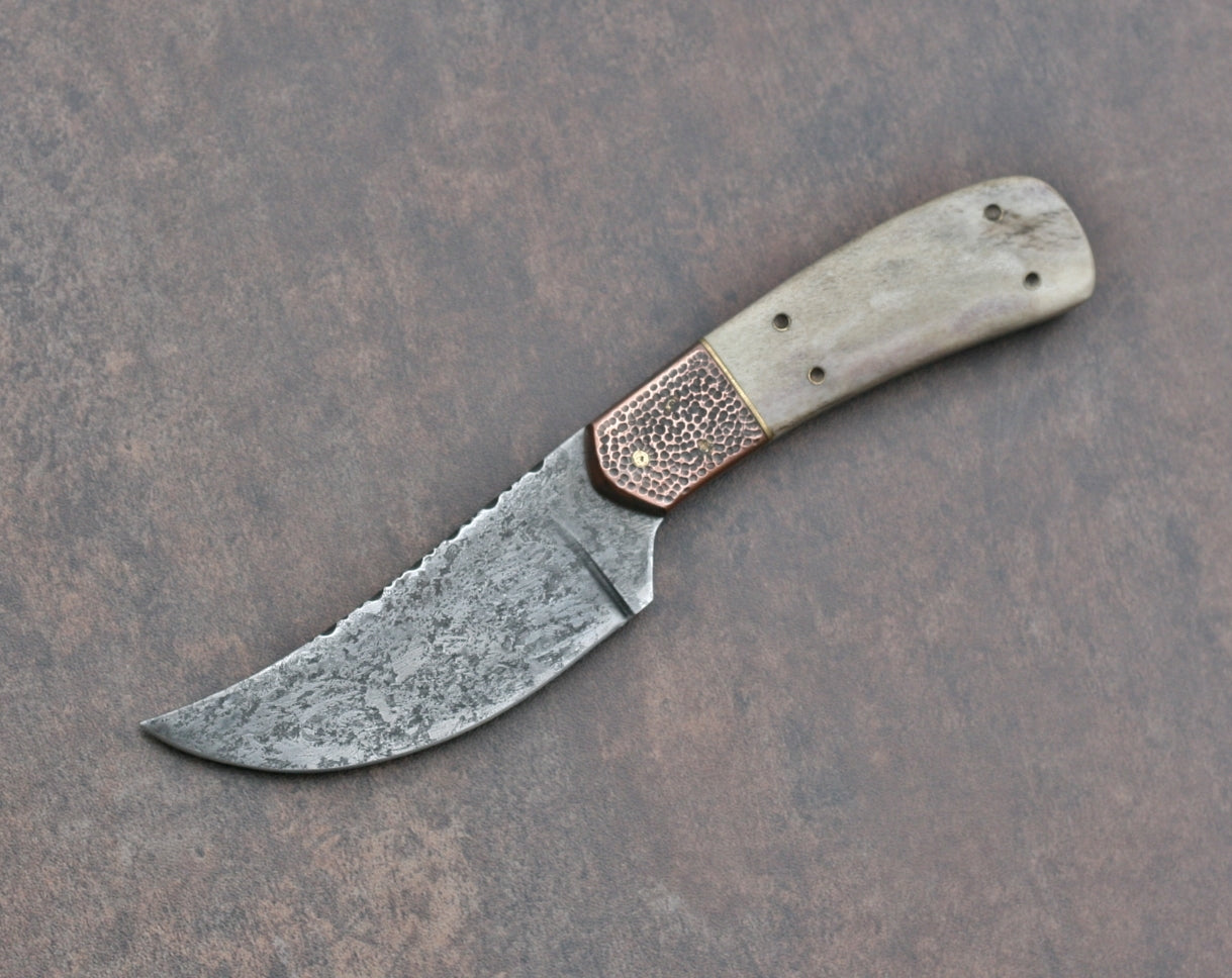 Upswept Skinner Knife, Hammered Copper