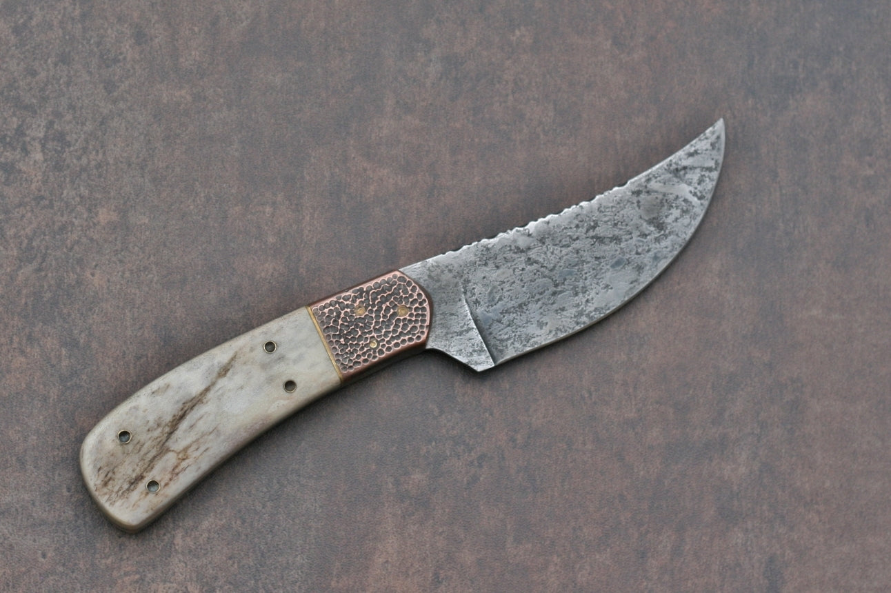 Upswept Skinner Knife, Hammered Copper