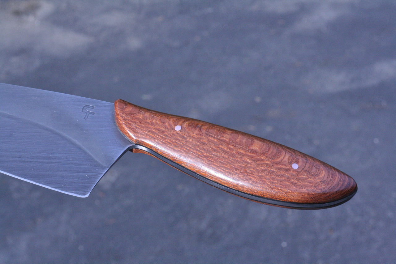 Custom chefs knife, leopard wood – C Thomas Knives