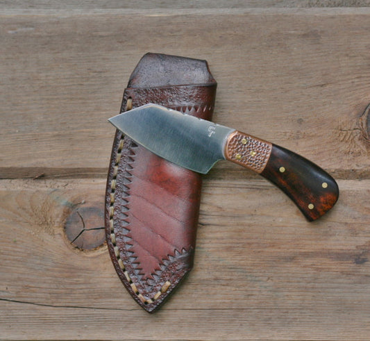 Custom 3 Finger Knife, cleaver point utility