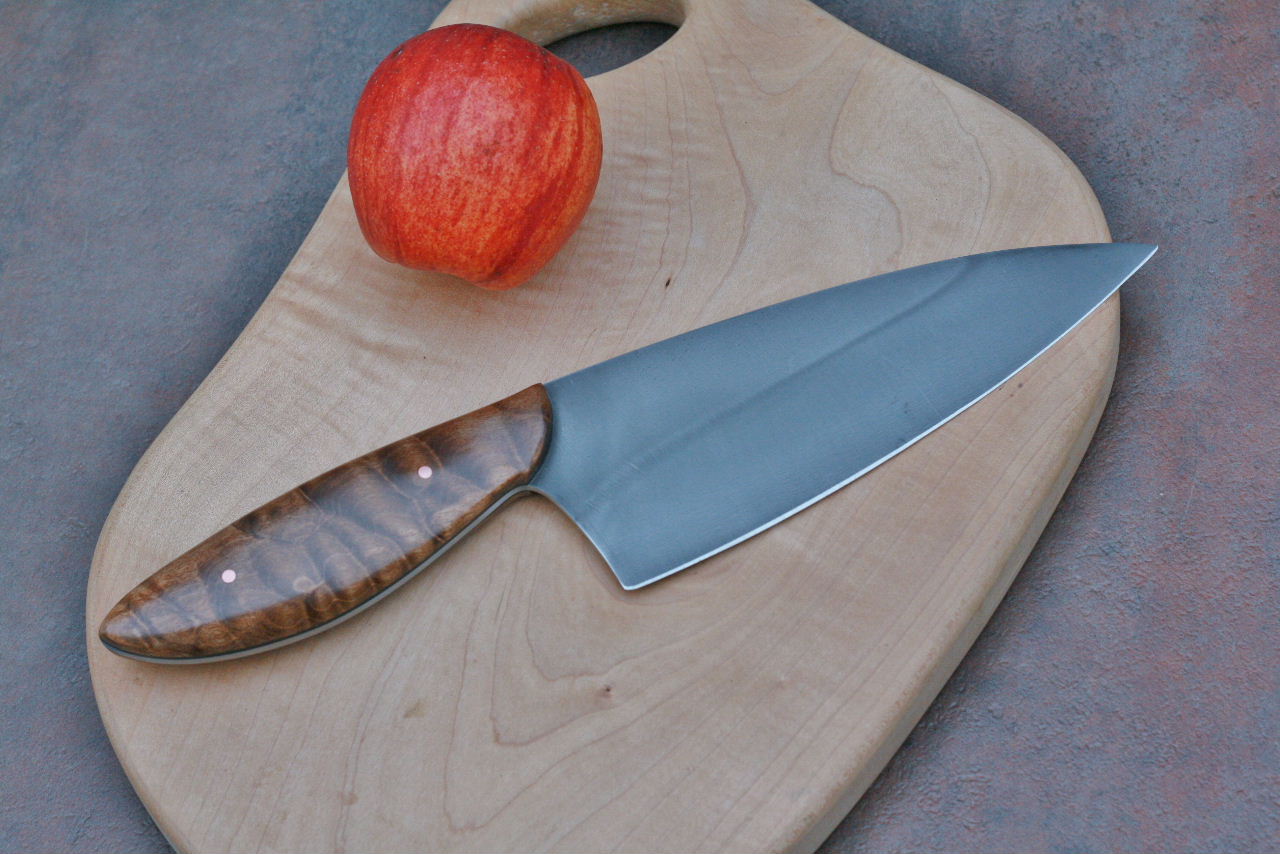 6 inch Chefs knife, quilted maple