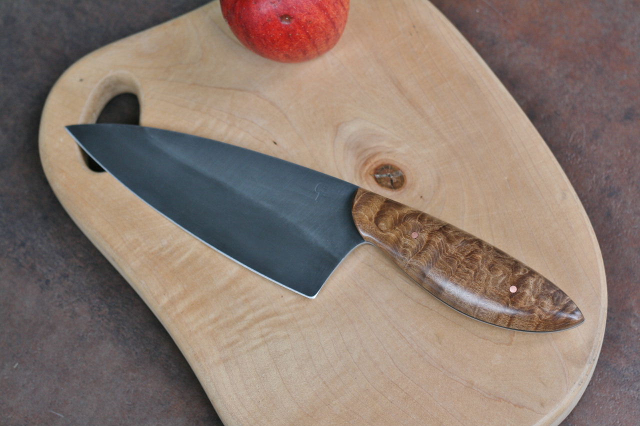 6 inch Chefs knife, quilted maple