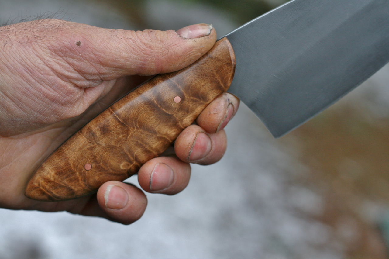 6 inch Chefs knife, quilted maple