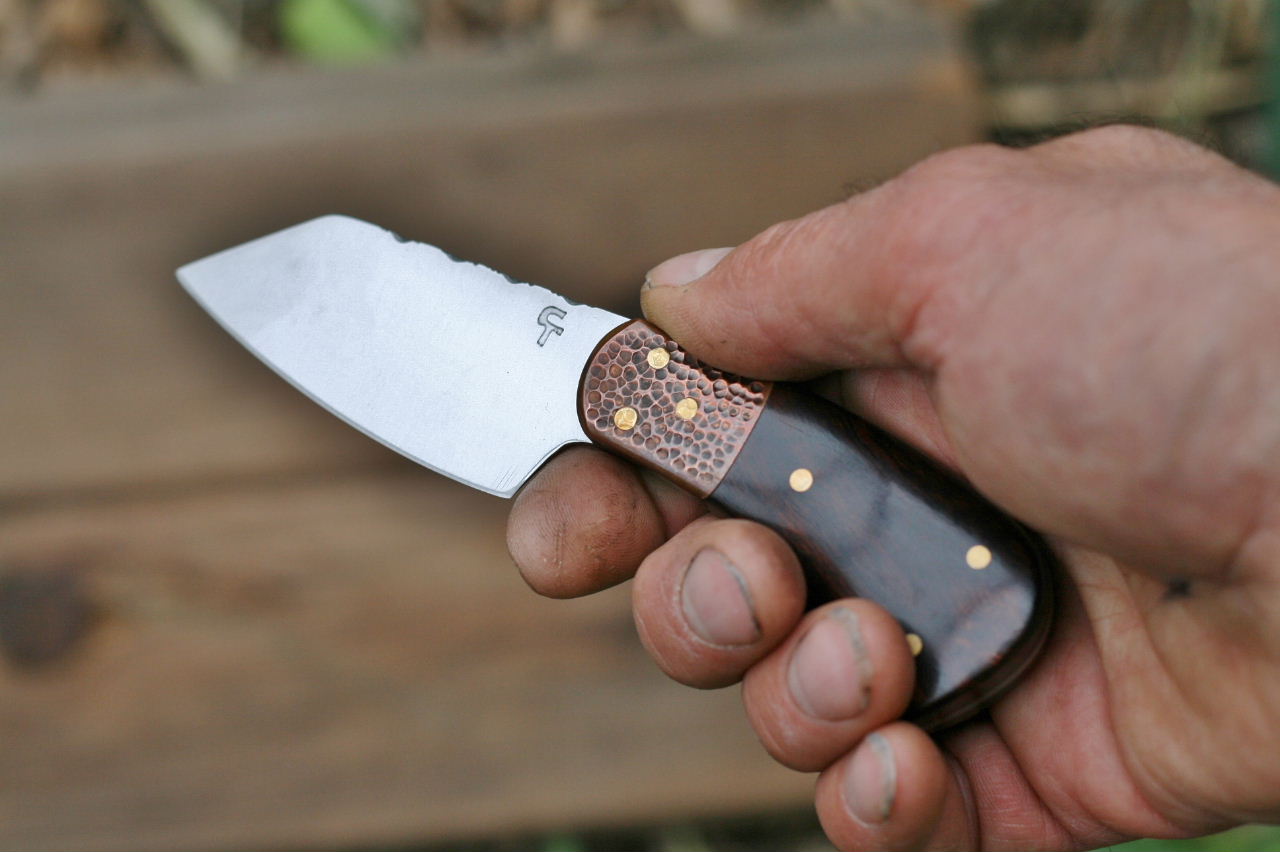 Custom 3 Finger Knife, cleaver point utility