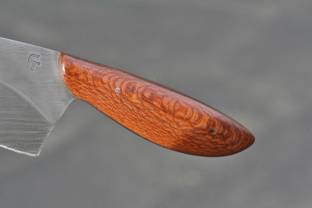 Custom chefs knife, leopard wood