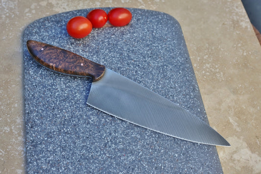 8 inch custom Chefs knife, dark maple