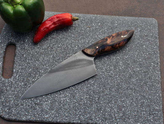 6.5 inch Custom Chefs knife, redwood burl