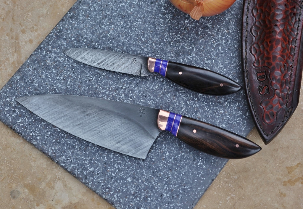 6 Inch Chef Knife With Paring Bocote In Leather C Thomas Knives 6-inch-chef-knife-with-paring-bocote-in-leather-c-thomas-knives