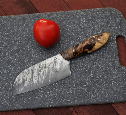 5.5 inch Custom camp/chef knife, spalted maple