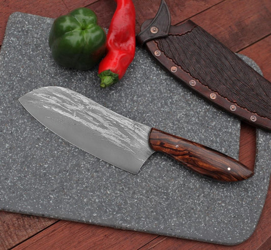 Custom Camp/chef knife, Desert ironwood