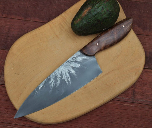 7.5 inch Custom chefs knife, dark figured oak