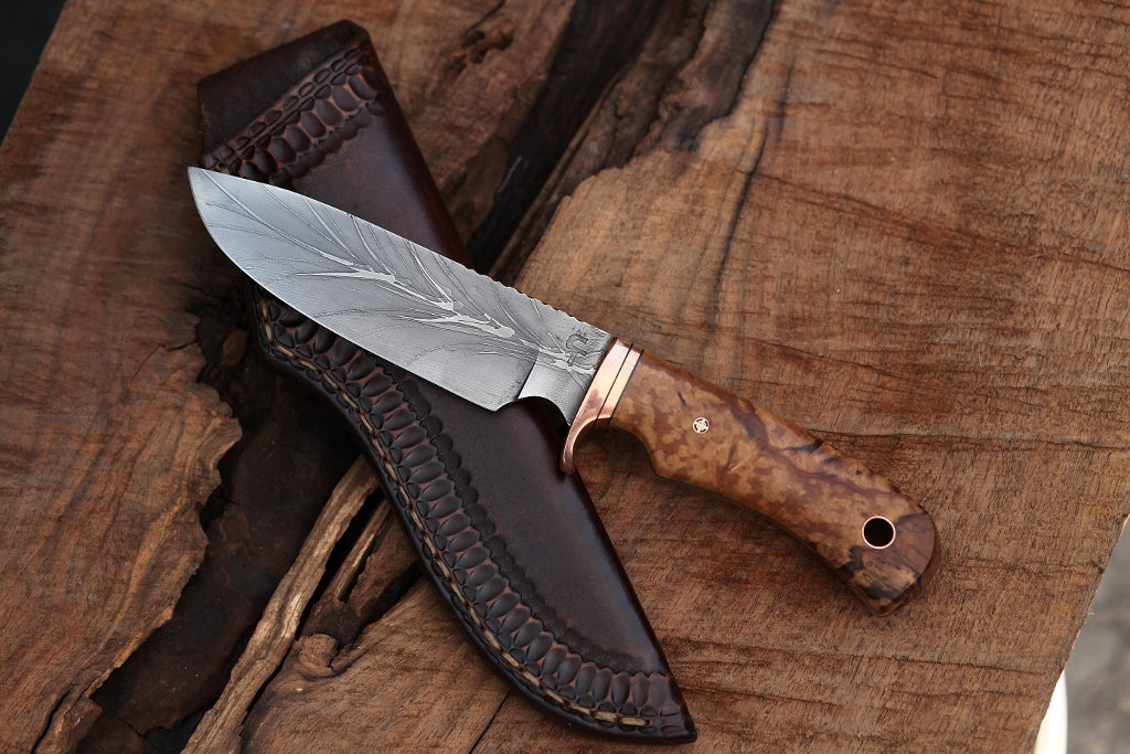 Large game hunter/camp knife, spalted cherry