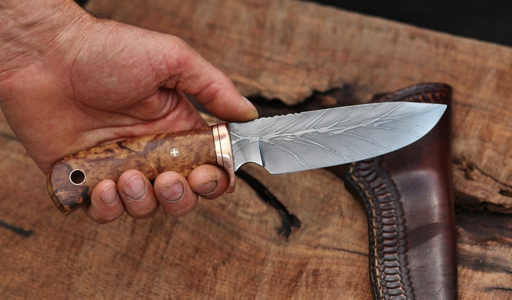 Large game hunter/camp knife, spalted cherry