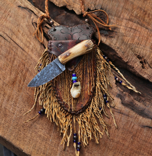 Mountain man neck knife, elk