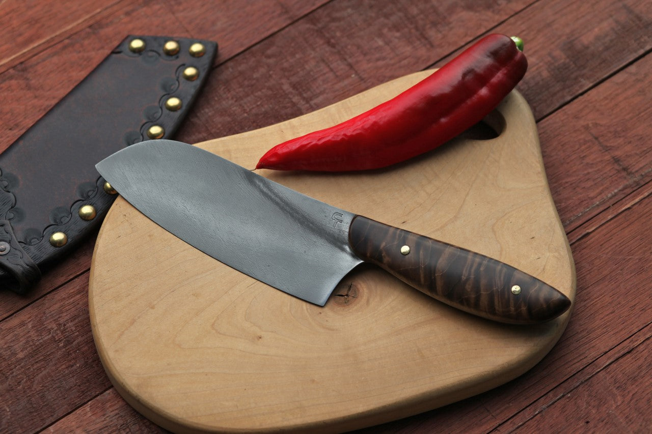 6.5 inch Camp/chef knife, figured maple