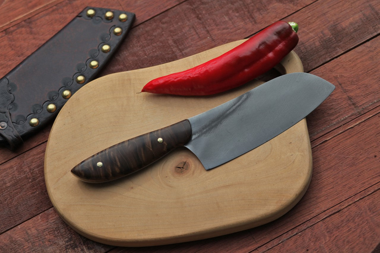 6.5 inch Camp/chef knife, figured maple