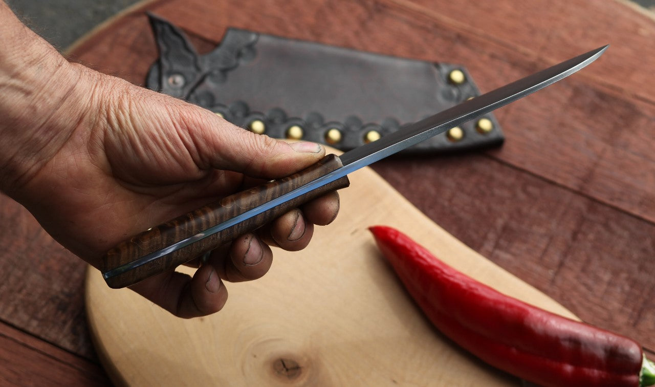 6.5 inch Camp/chef knife, figured maple