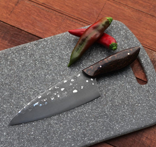 7.5 inch Custom Chefs knife, African leopard wood