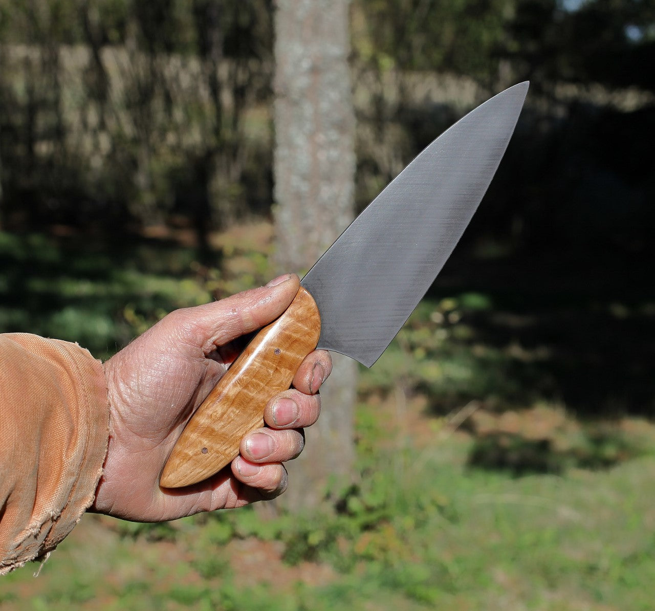 7.25 inch Custom Chefs knife, figured oak