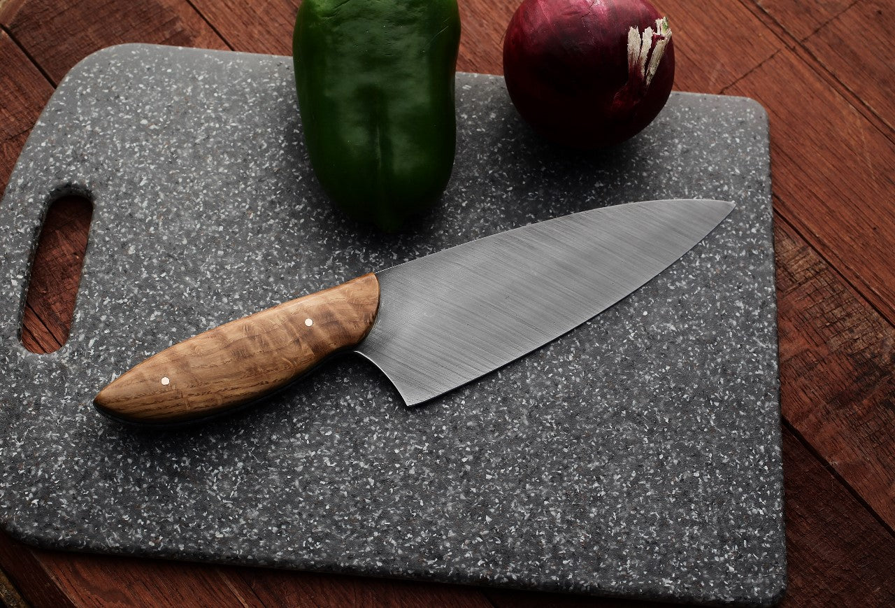 7.25 inch Custom Chefs knife, figured oak