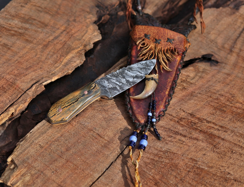 Mountain Man/Women neck knife, mammoth ivory