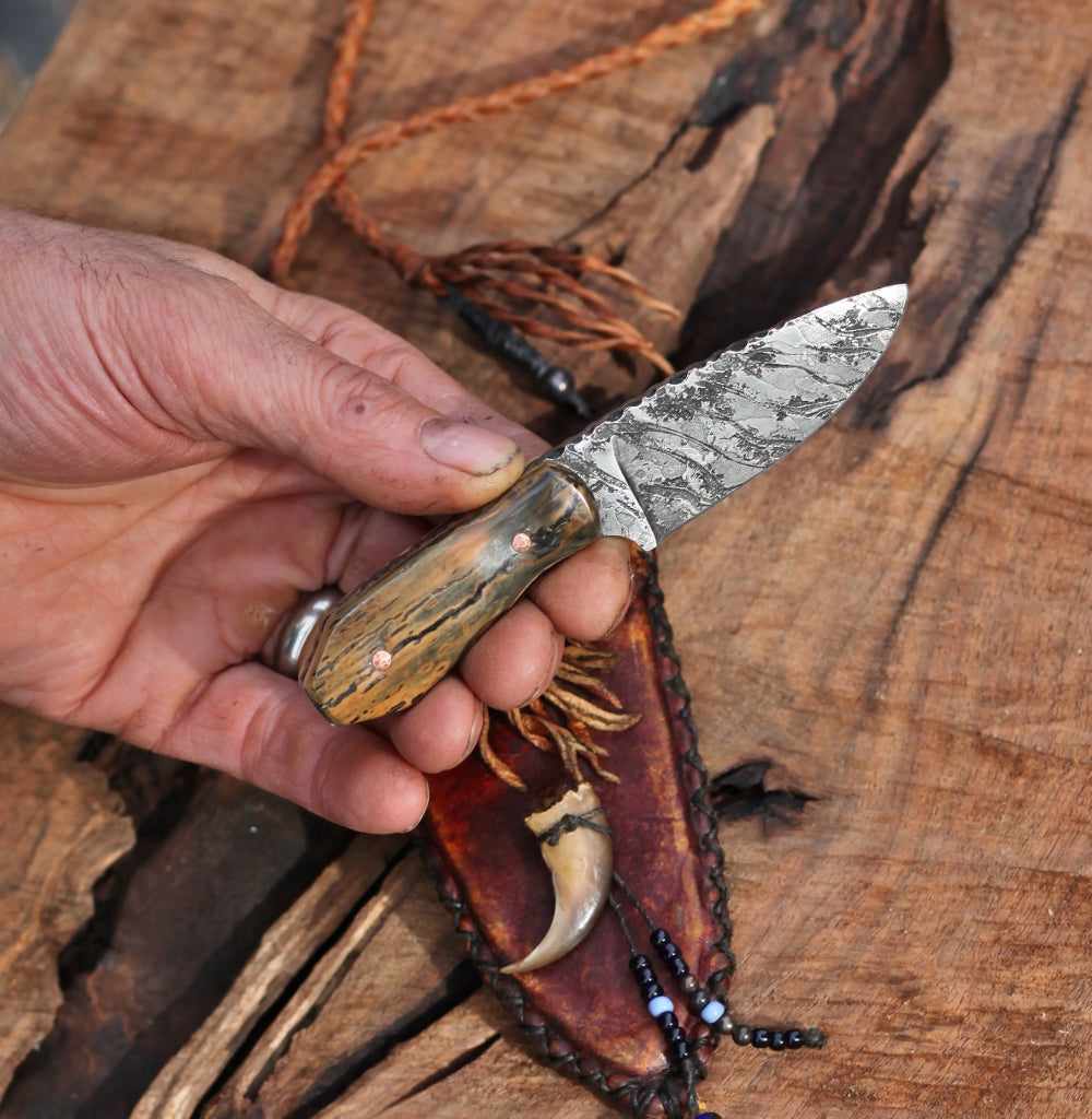 Mountain Man/Women neck knife, mammoth ivory