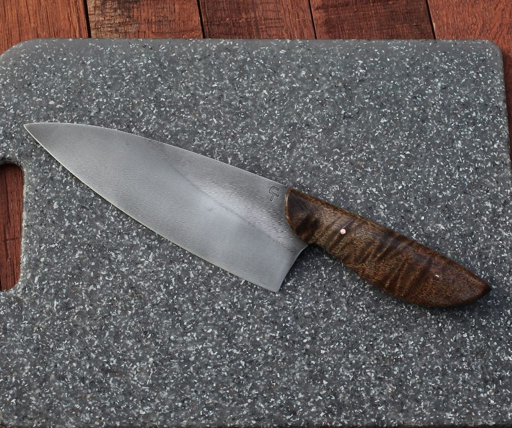 Custom 7.5 in. Chefs knife, figured walnut