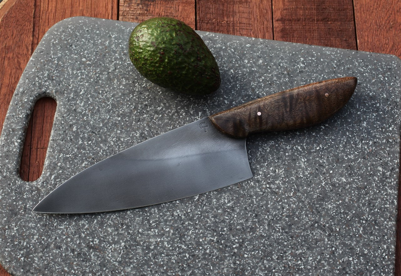 Custom 7.5 in. Chefs knife, figured walnut