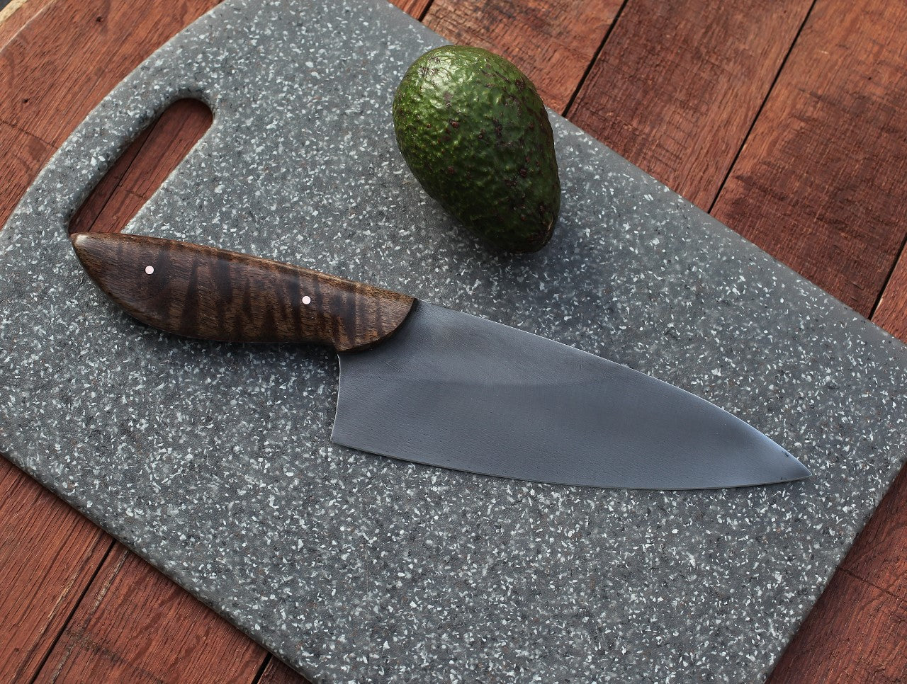 Custom 7.5 in. Chefs knife, figured walnut