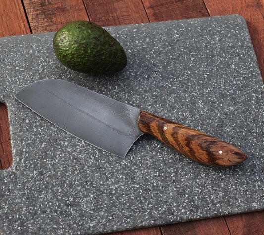 5.75 inch Custom Camp/Chef knife, zebra wood