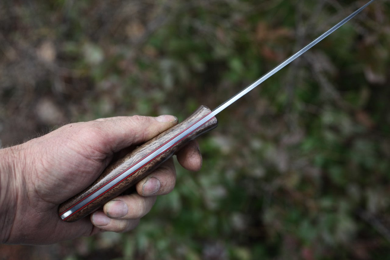 Custom 7.5 in. Chefs knife, figured walnut