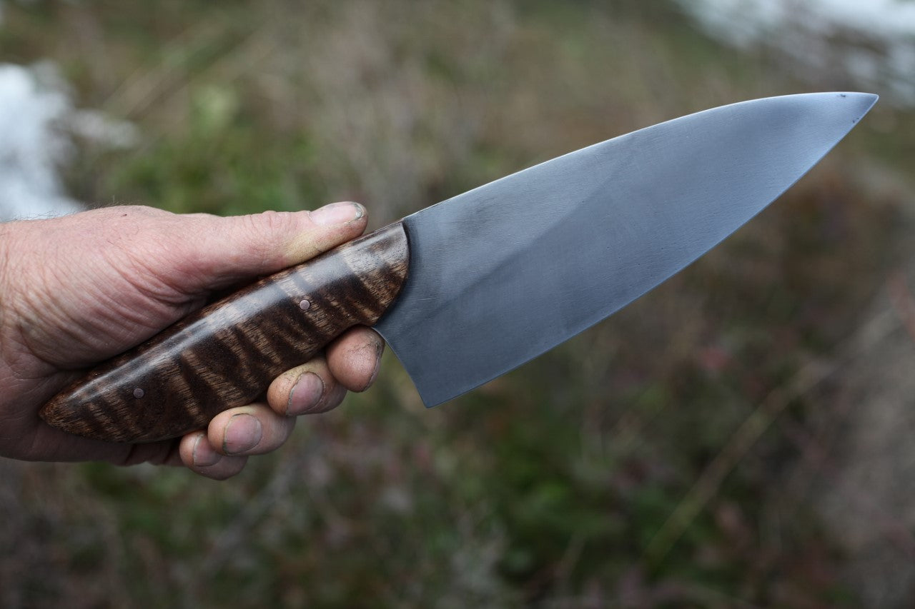 Custom 7.5 in. Chefs knife, figured walnut